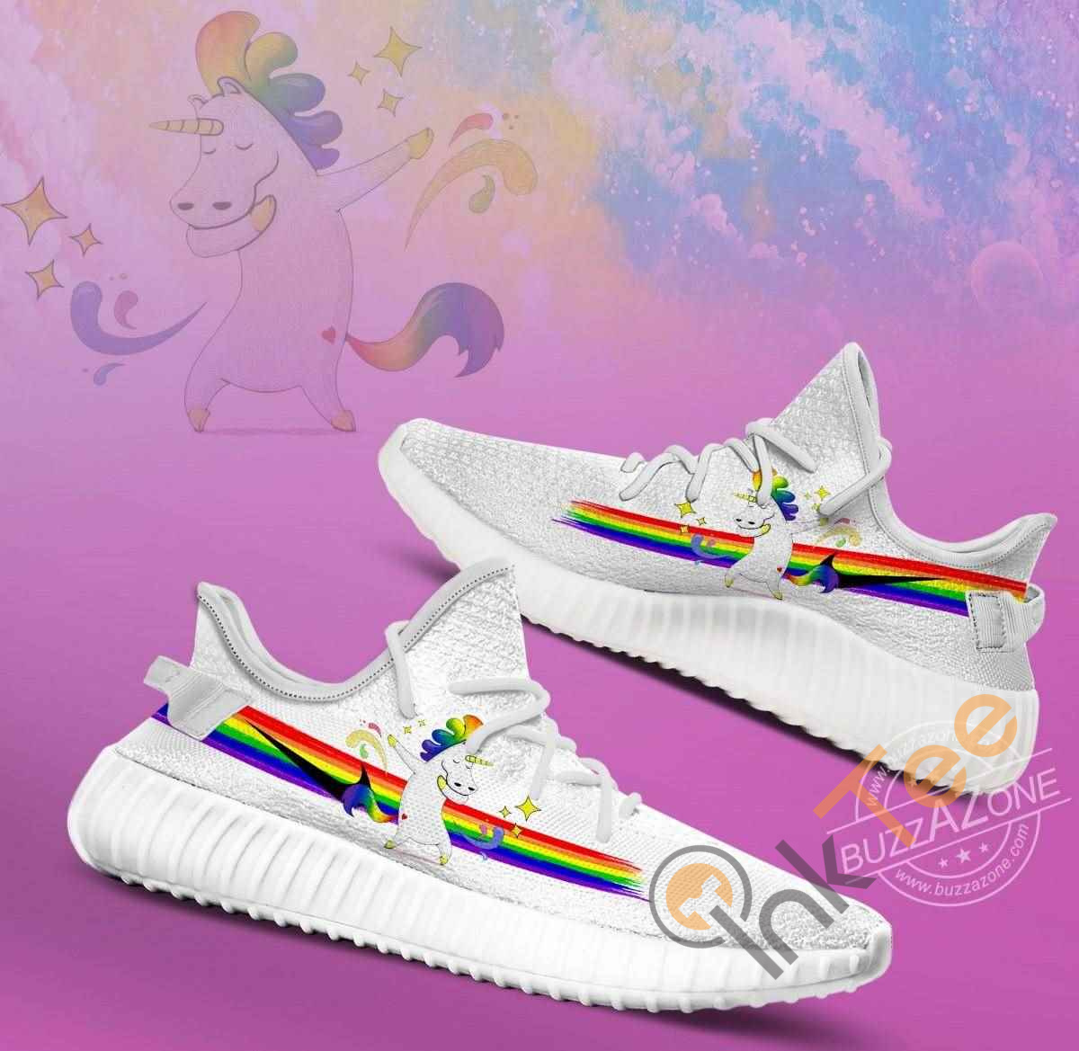 Lgbt Colors Unicorn Yeezy Boost