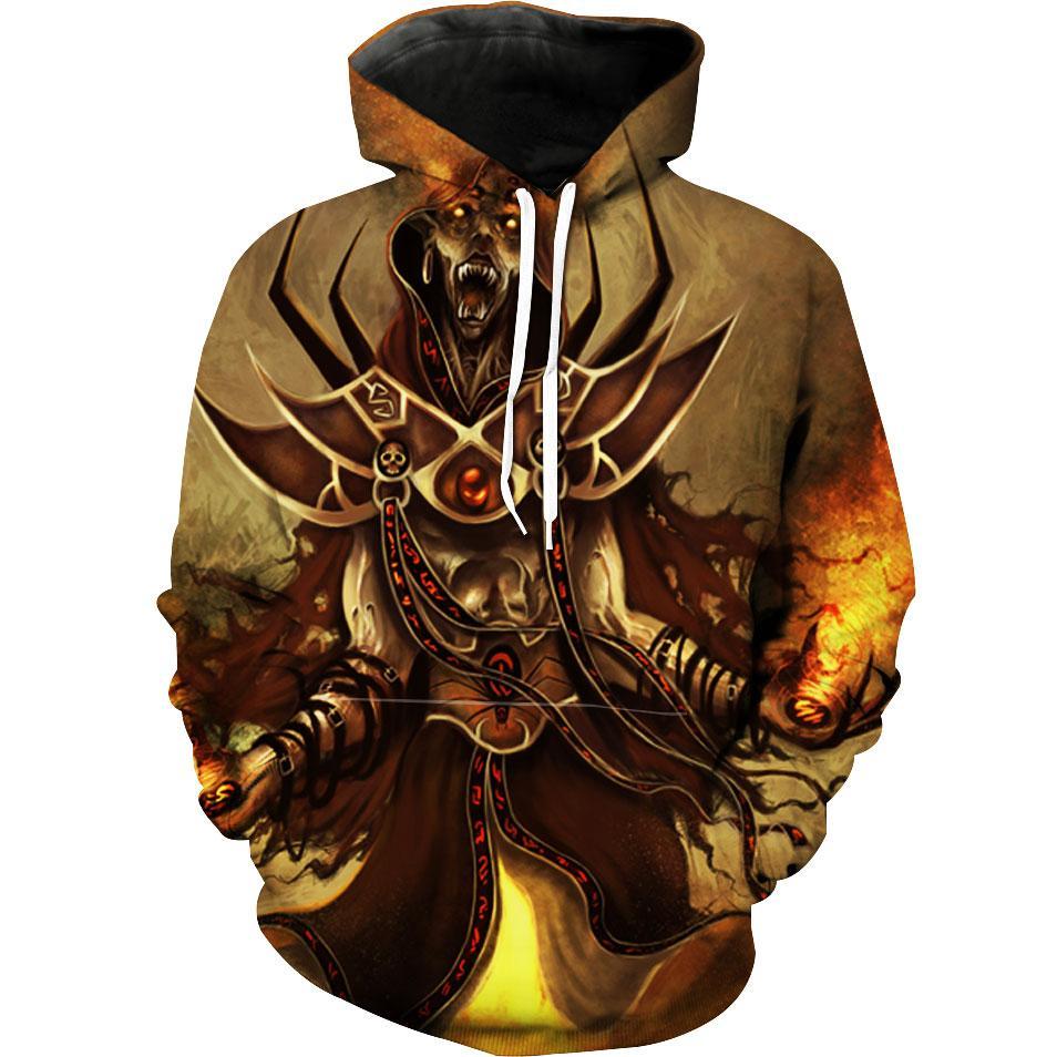 Lich Artwork Epic Fantasy Fire Lich Hoodie 3D