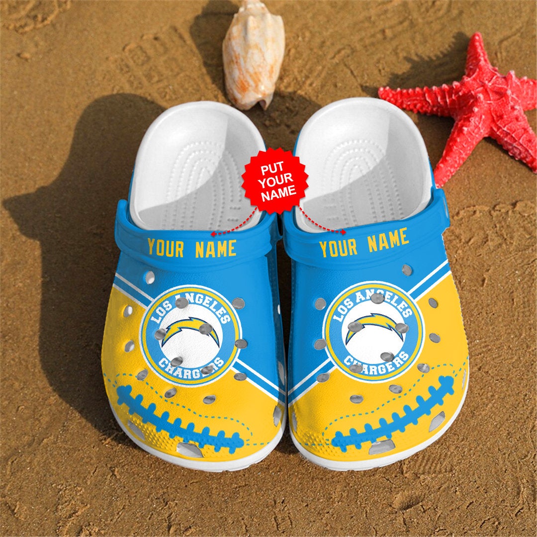 Los Angeles Chargers Personalized Custom For Nfl Fans Crocs Clog Shoes