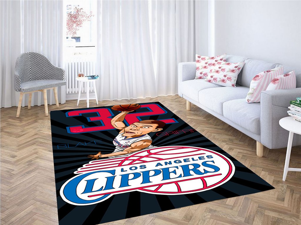 Los Angeles Clippers Wallpaper Living Room Modern Carpet Rug