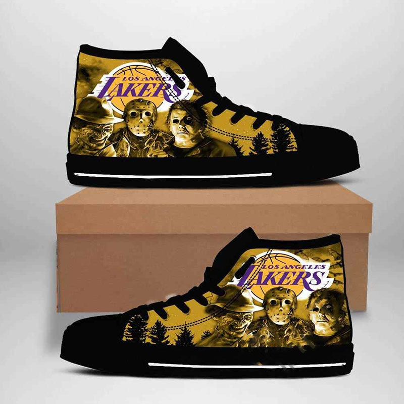 Los Angeles Lakers Nba Basketball High Top Shoes