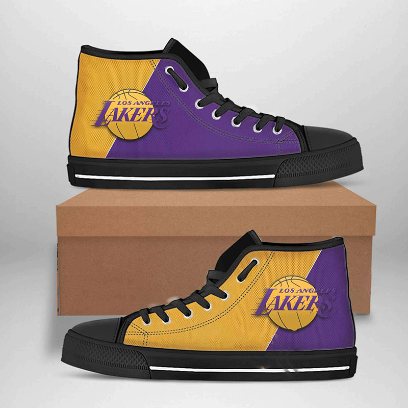 Los Angeles Lakers Nba Basketball High Top Shoes
