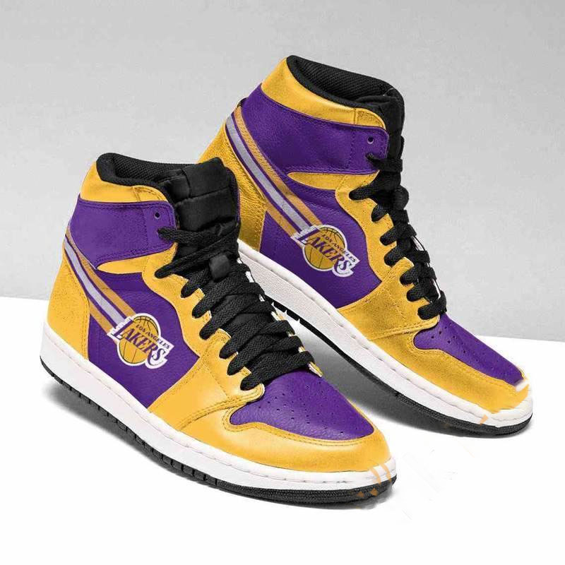 Los Angeles Lakers Nba Basketball Custom Air Jordan Shoes
