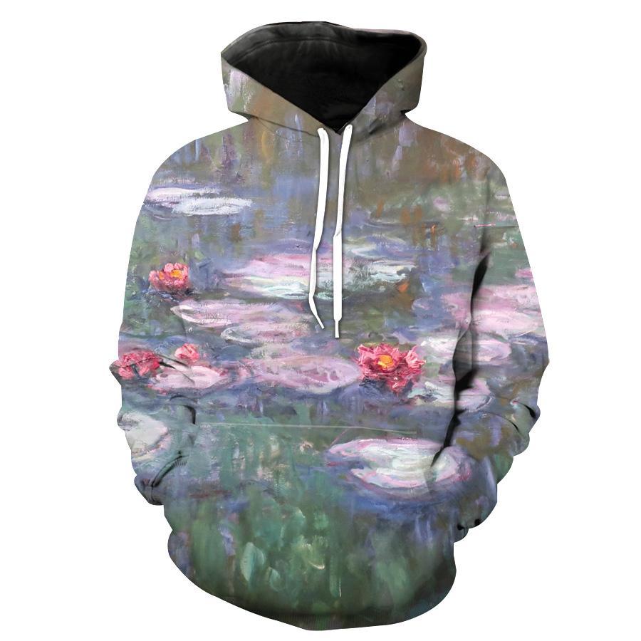 Los Nen?fares Monet Artwork Hoodie 3D