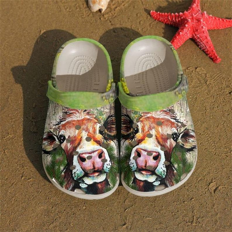 Unique Love Cow Art Crocs Clog Shoes