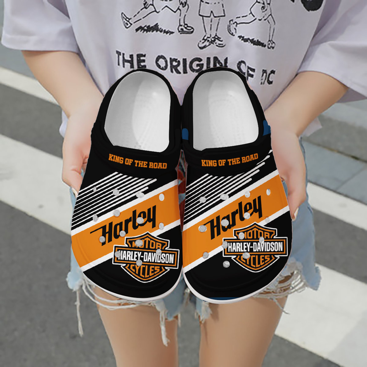 Love Harley Davidson Motorcycle Crocs Clog Shoes