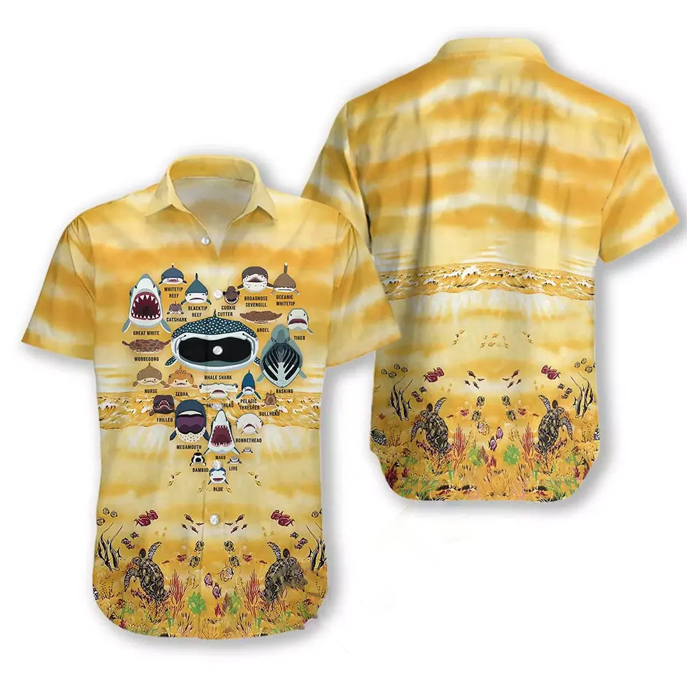Love Shark Faces Hawaiian shirts