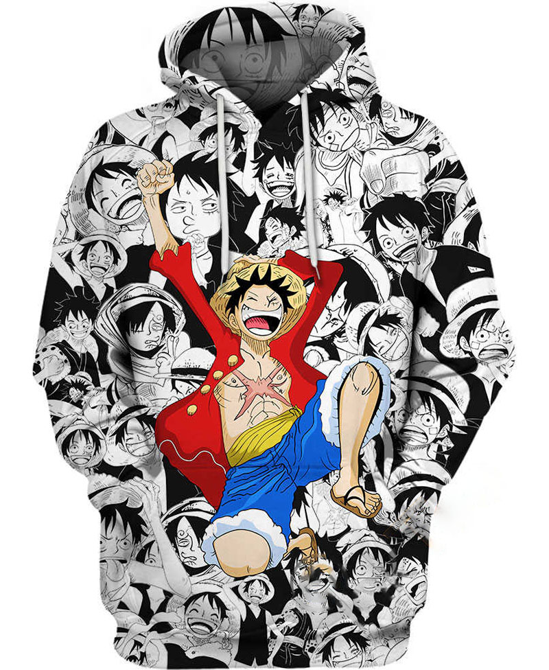 Luffy Emotions Hoodie 3D