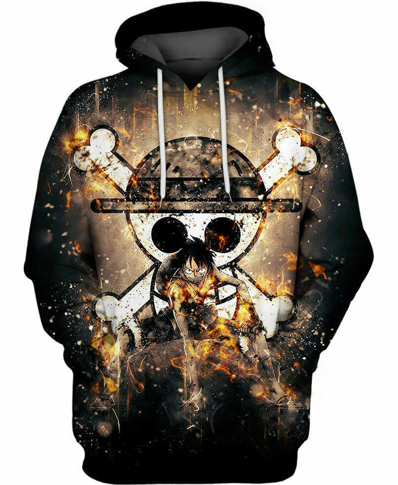 Luffy?s Fire Fist Hoodie 3D