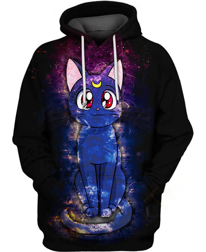 Luna Black Cat Hoodie 3D