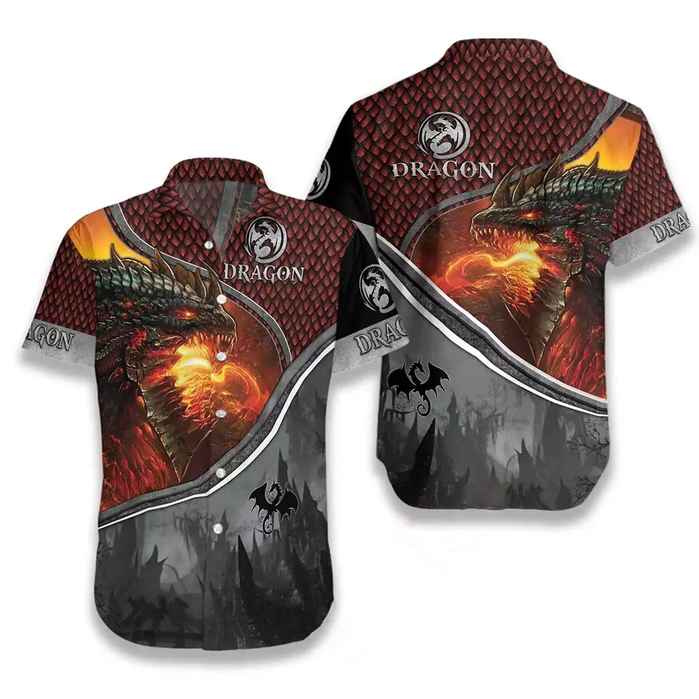 Magic Fire Dragon Hawaiian shirts