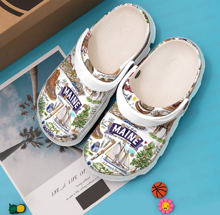 Maine State Pride Crocs Clog Shoes