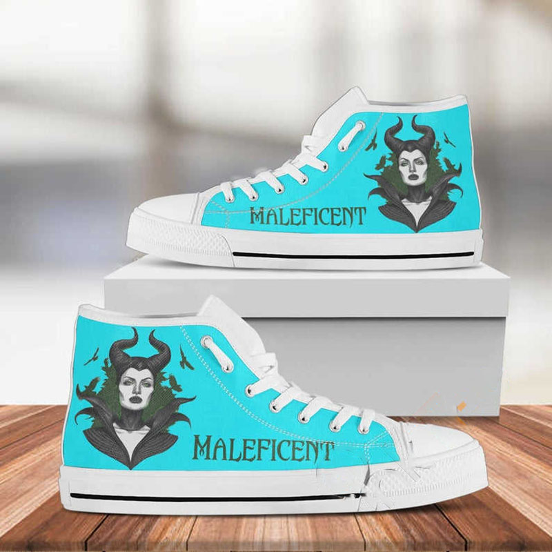 Maleficent Disney Custom Silhouette Movie High Top Shoes