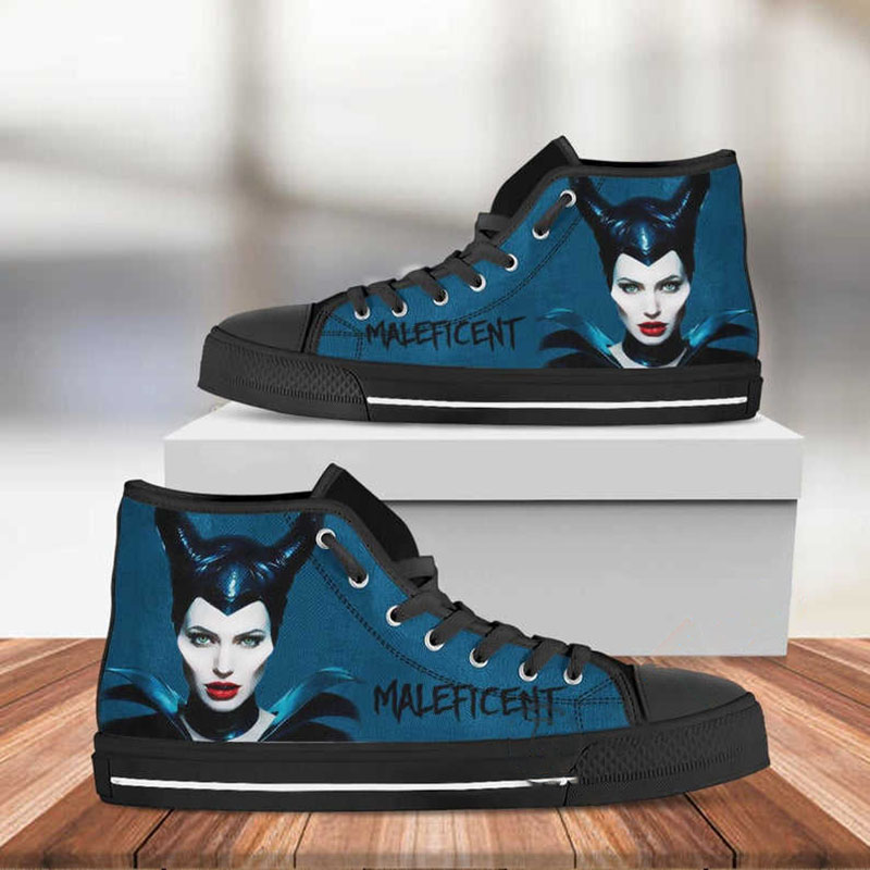 Maleficent Disney Custom Silhouette Movie High Top Shoes