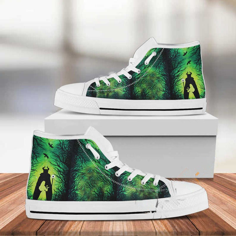 Maleficent Disney Custom Silhouette Movie High Top Shoes