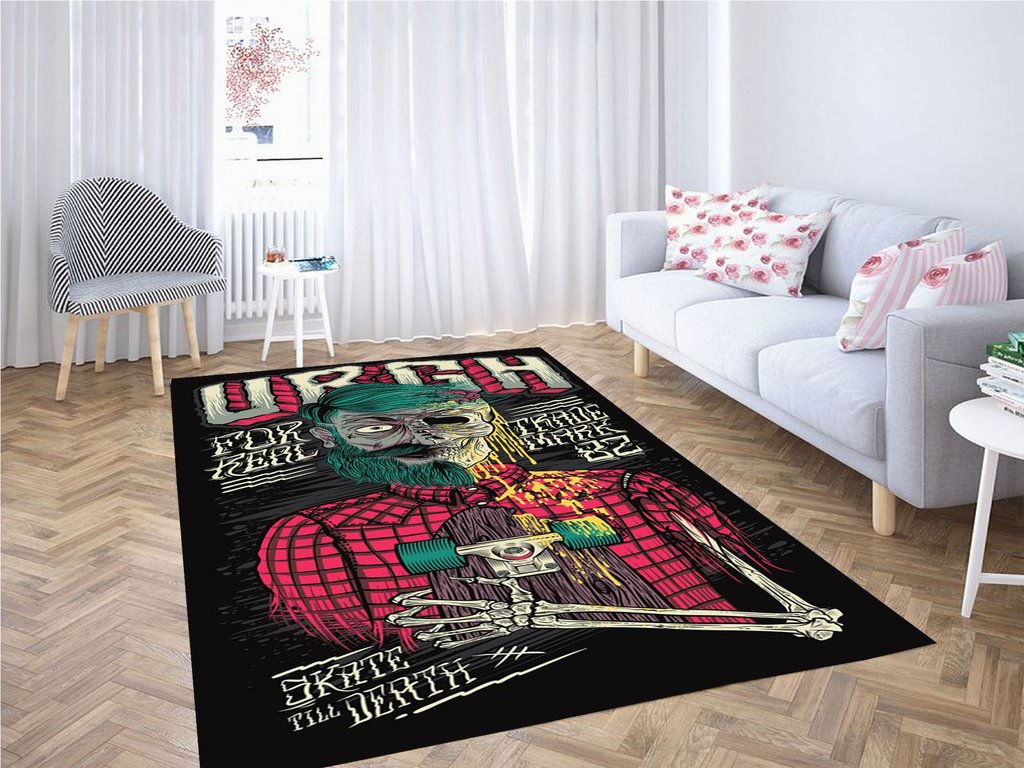Man Skate Wallpaper Living Room Modern Carpet Rug