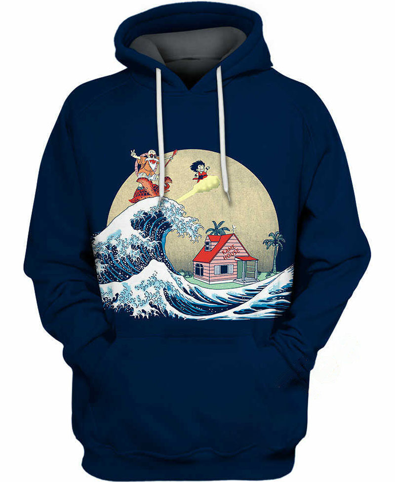 Master Roshi And Goku Hoodie 3D