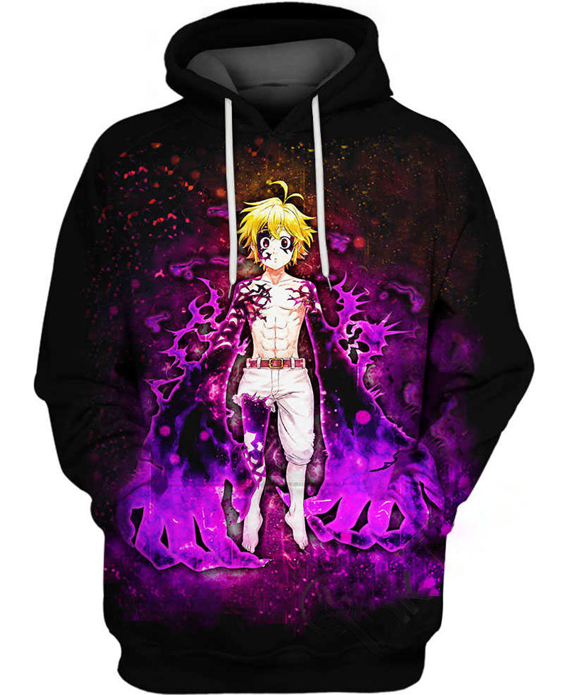 Meliodas Purple Lightning Slash Hoodie 3D