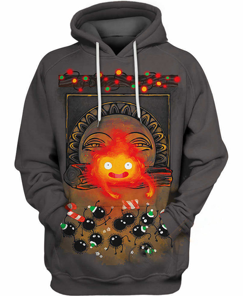 Merry Christmas Calcifer Hoodie 3D