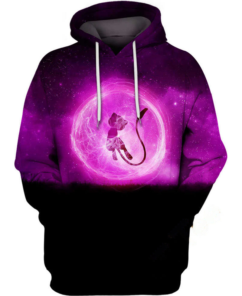 Mew In Pink Galaxy Hoodie 3D