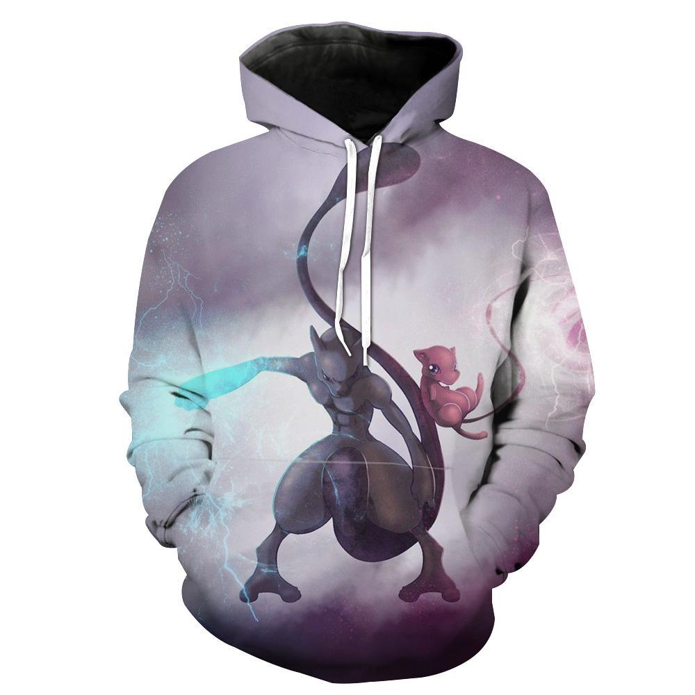Mew Vs Mewtwo Pokemon Hoodie 3D