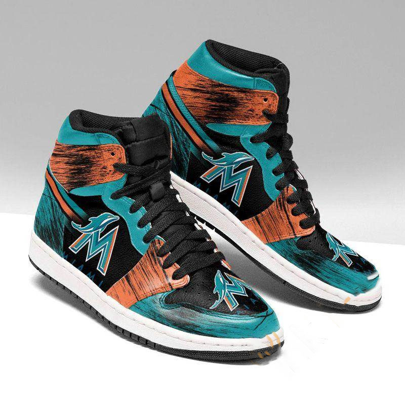 Miami Dolphins Miami Marlins Custom Sneaker Air Jordan Shoes