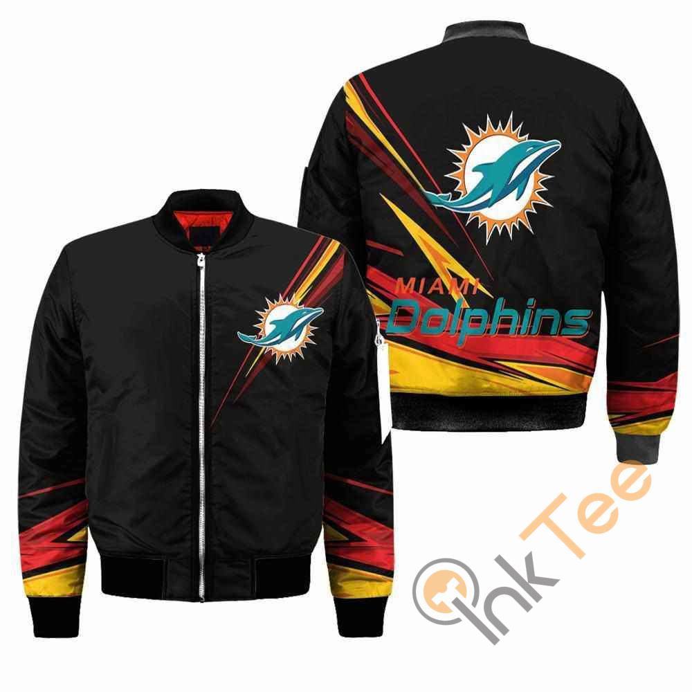 Miami Dolphins NFL Black Apparel Best Christmas Gift For Fans Bomber Jacket