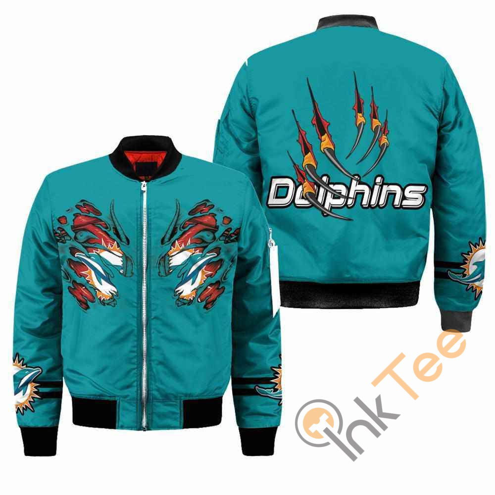 Miami Dolphins NFL Claws Apparel Best Christmas Gift For Fans Bomber Jacket