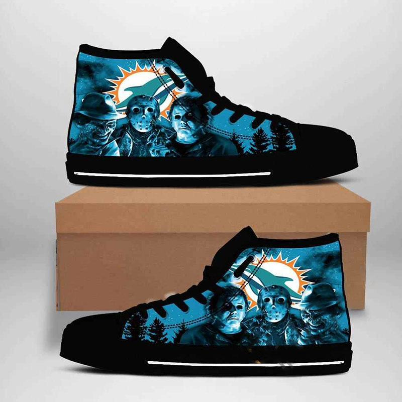 Miami Dolphins Nfl Football High Top Shoes