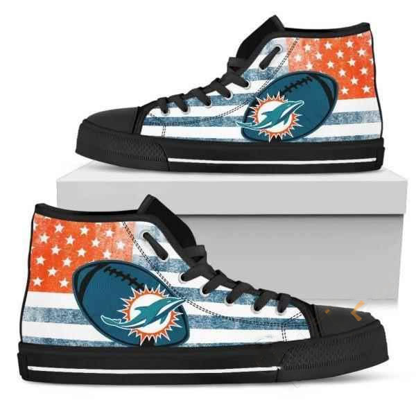 Miami Dolphins Nfl Football High Top Shoes