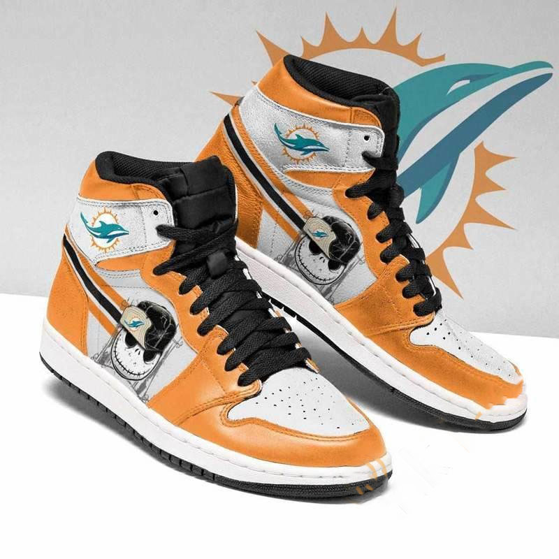 Miami Dolphins Nfl Football Jack Skellington Custom Air Jordan Shoes