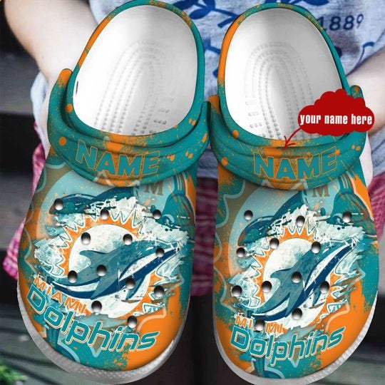 Miami Dolphins Personalized Custom For Nfl Fans Crocs Clog Shoes