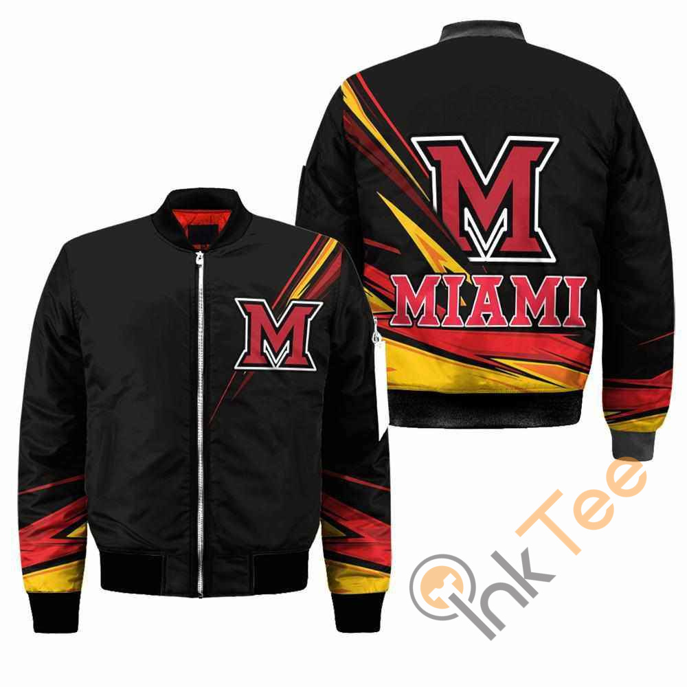 Miami Redhawks NCAA Black Apparel Best Christmas Gift For Fans Bomber Jacket