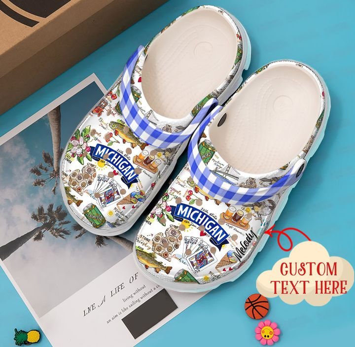 Michigan Personalized Proud Crocs Clog Shoes