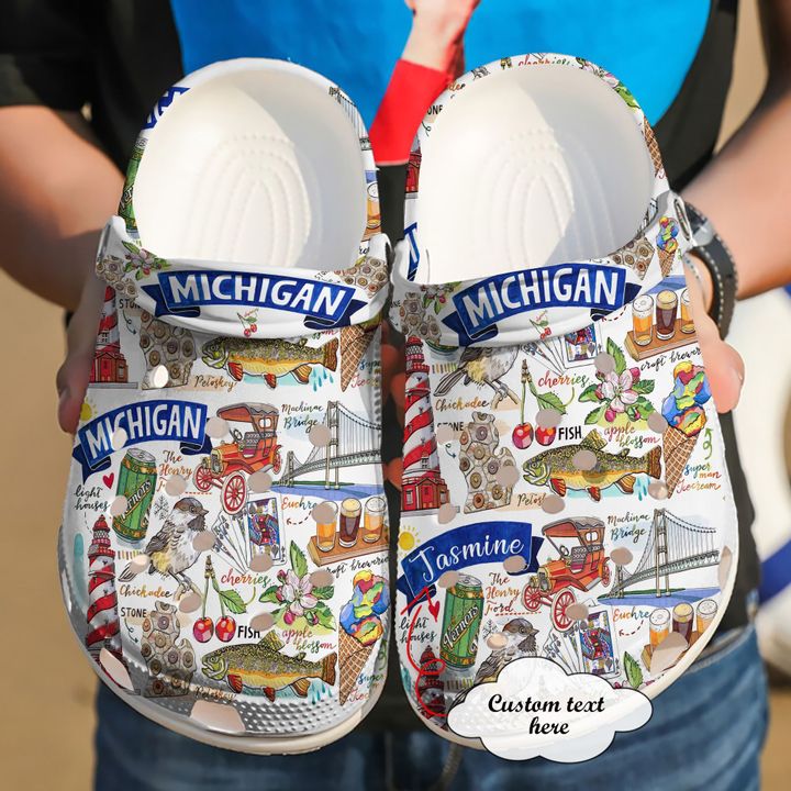Michigan Personalized State Crocs Clog Shoes