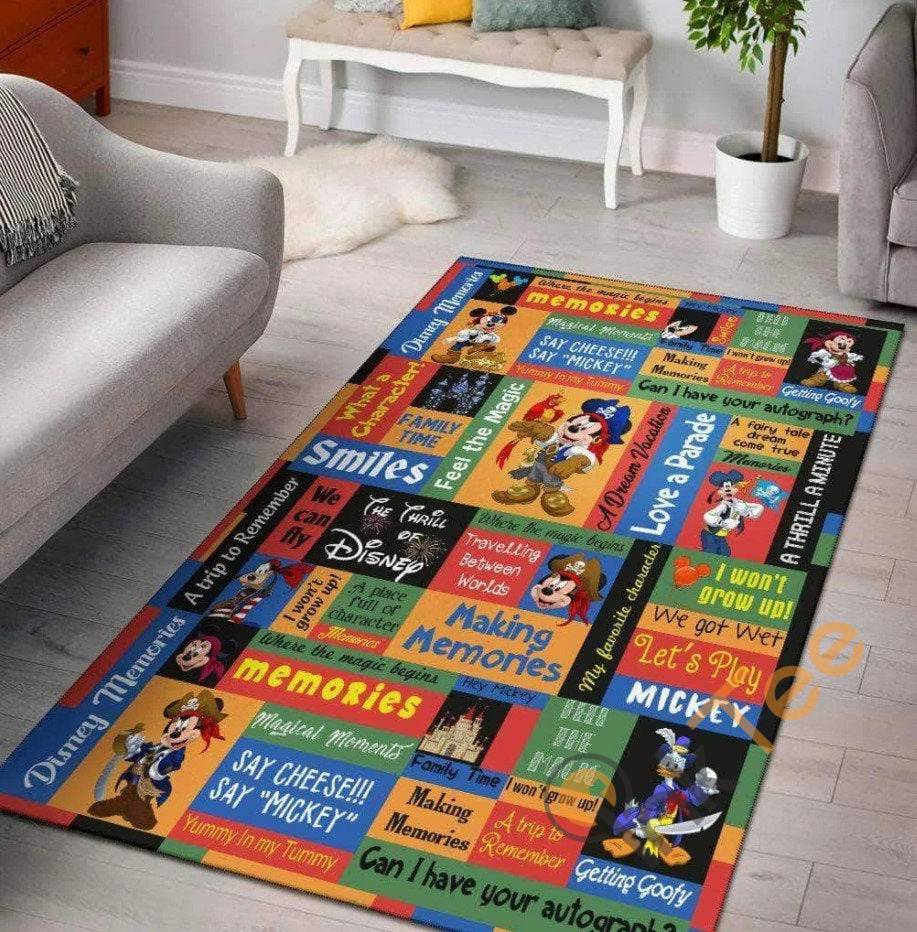 Mickey Mouse Disney Memories & Friends Characters Gift For Lovers Home Decoration Rug