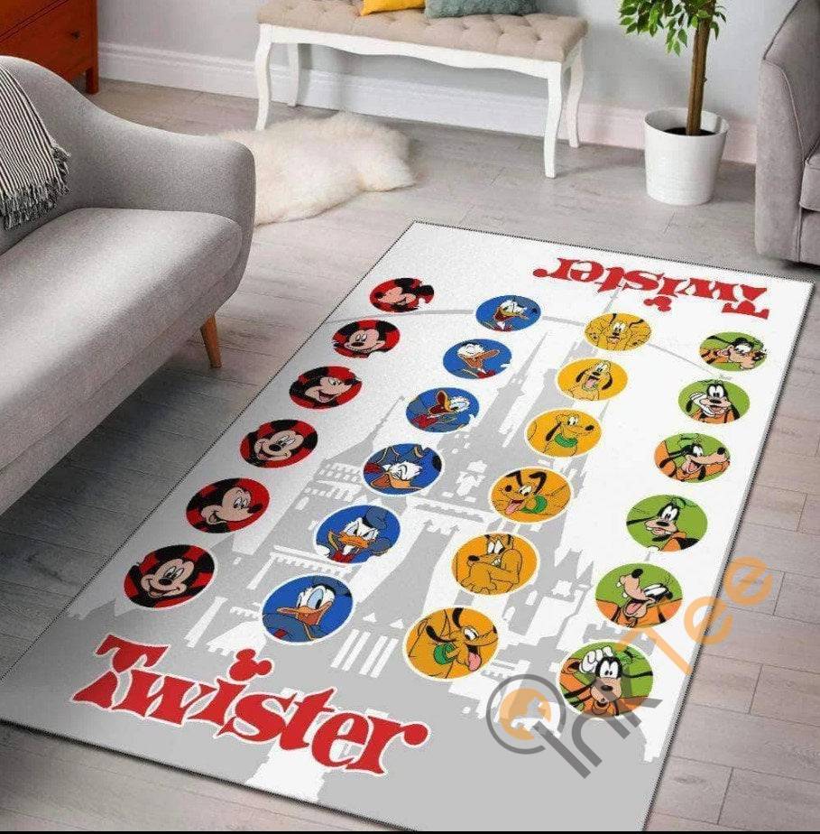 Mickey Mouse Disney Twister Donald Duck Pluto & Goofy Gift For Lovers Home Decoration Rug