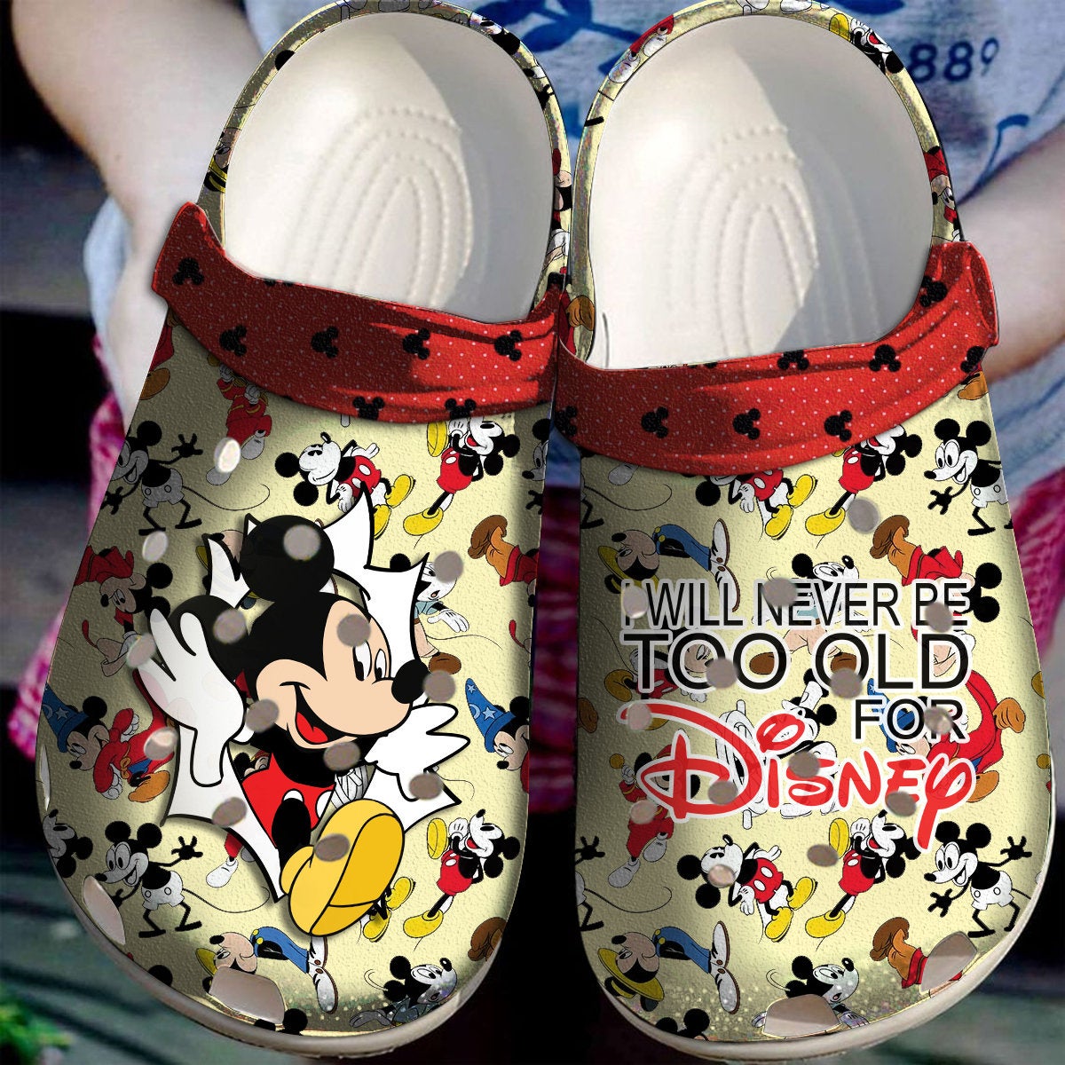 Mickey Mouse I Will Never Be Old For Crocs Clog Shoes