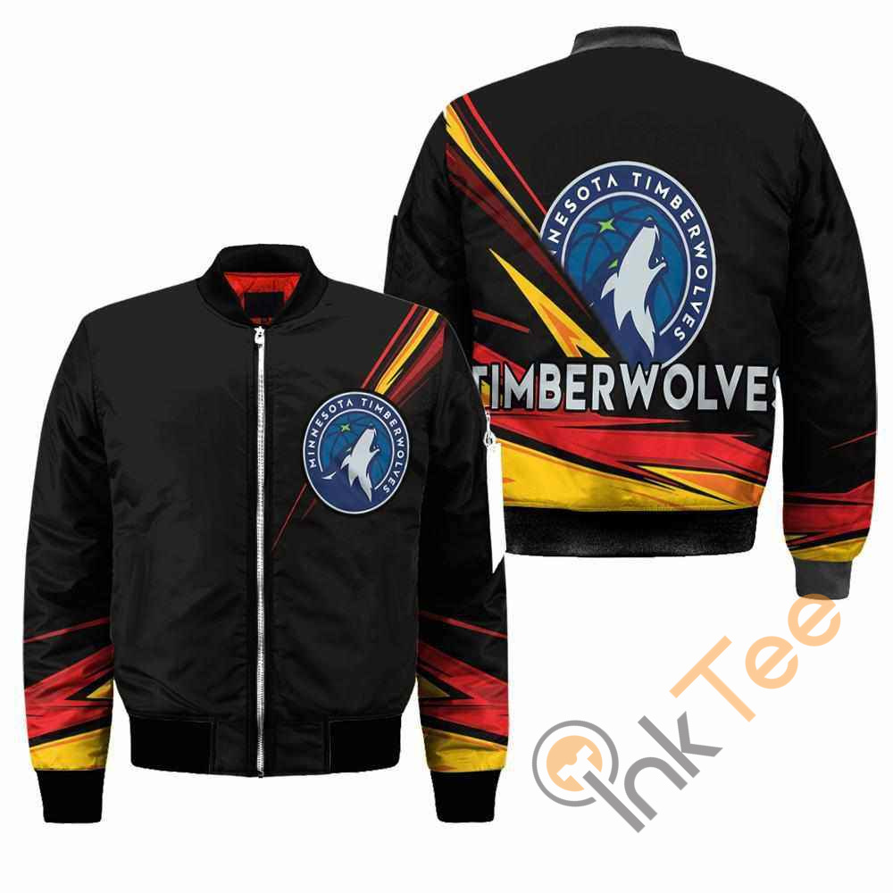 Minnesota Timberwolves NBA Black Apparel Best Christmas Gift For Fans Bomber Jacket