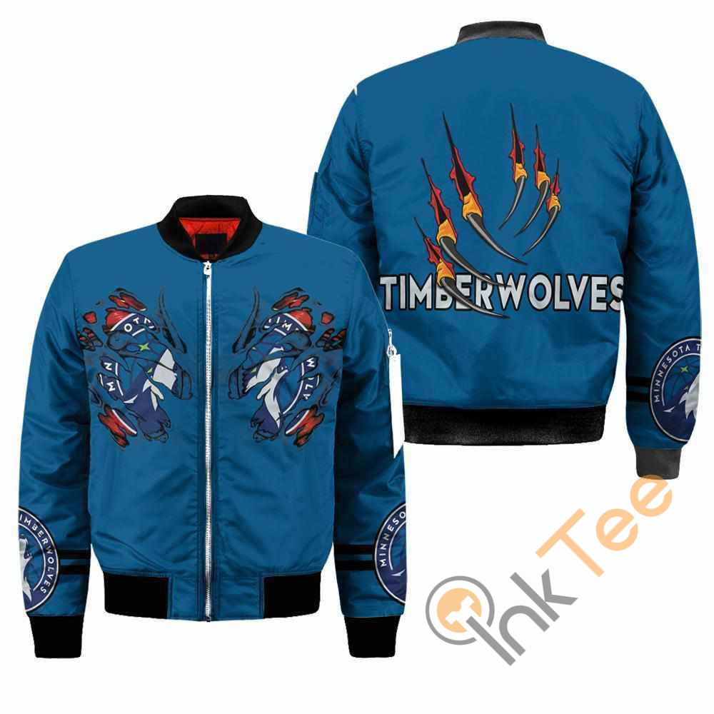 Minnesota Timberwolves NBA Claws Apparel Best Christmas Gift For Fans Bomber Jacket