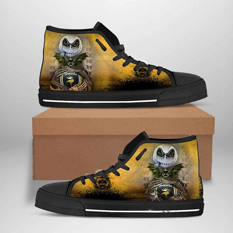 Minnesota Vikings Nfl Football Jack Skellington High Top Shoes