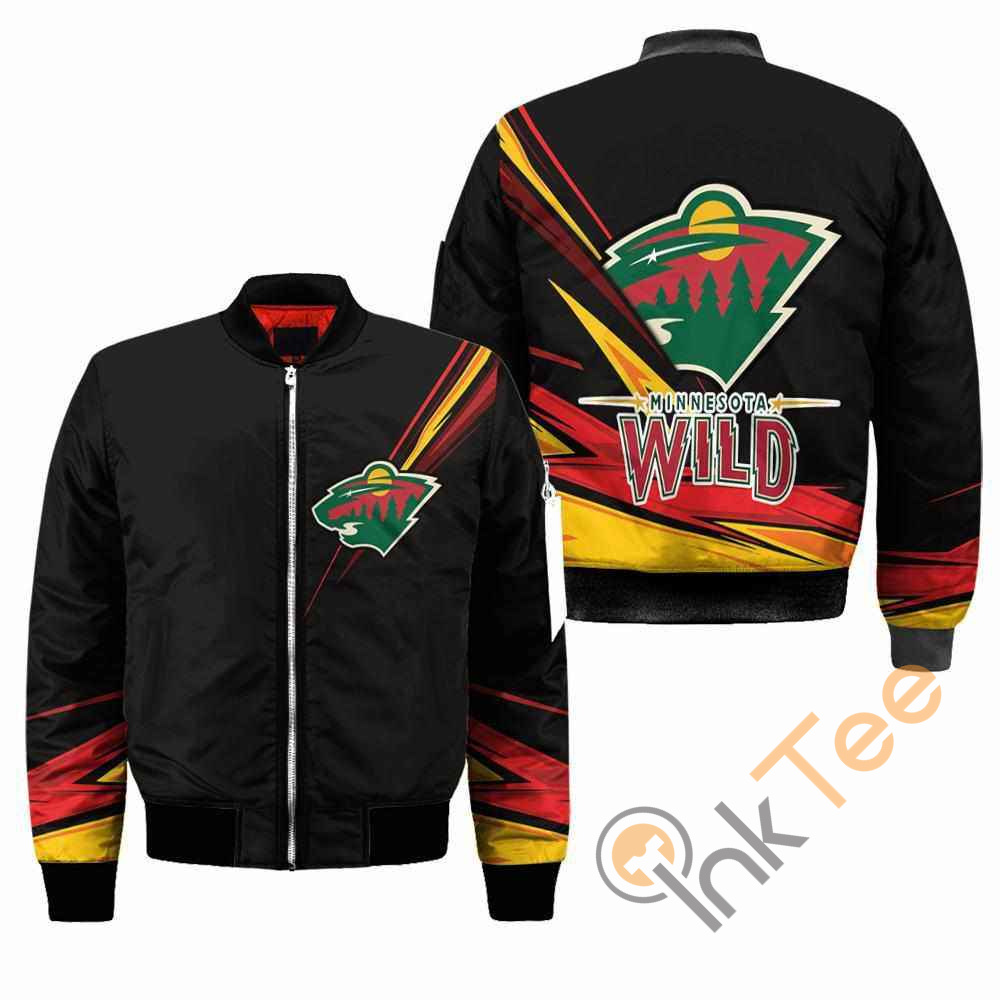 Minnesota Wild NHL Black Apparel Best Christmas Gift For Fans Bomber Jacket