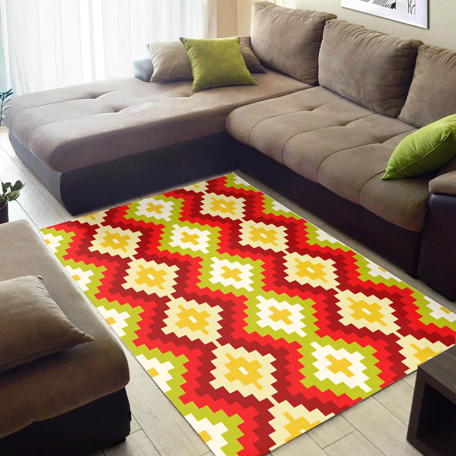 Modern African American Vintage Art Ethnic Seamless Pattern Large Carpet Room Rug