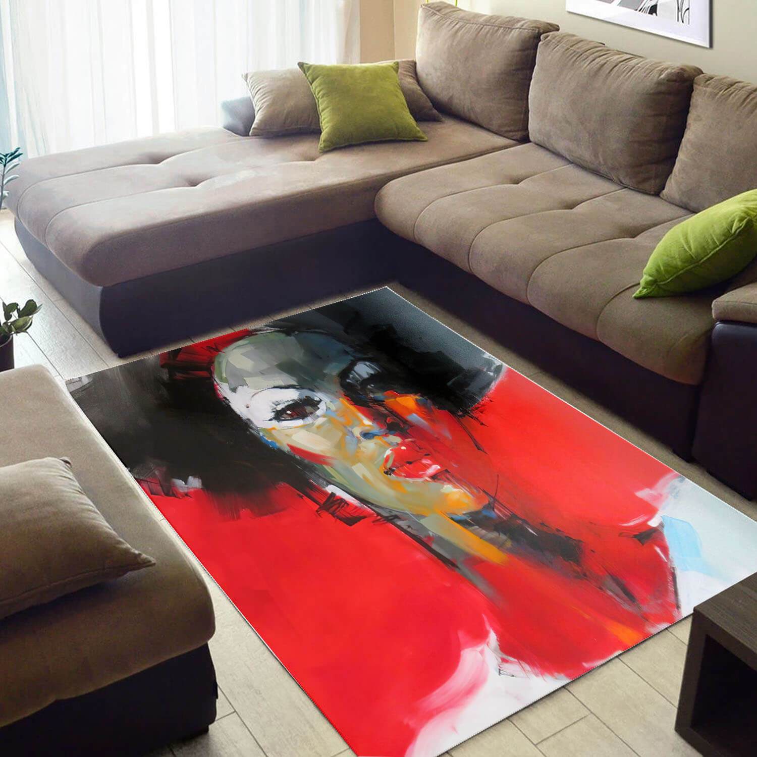 Modern African Pretty Print Girl Carpet Themed Home Rug