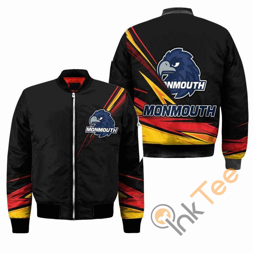 Monmouth Hawks NCAA Black Apparel Best Christmas Gift For Fans Bomber Jacket
