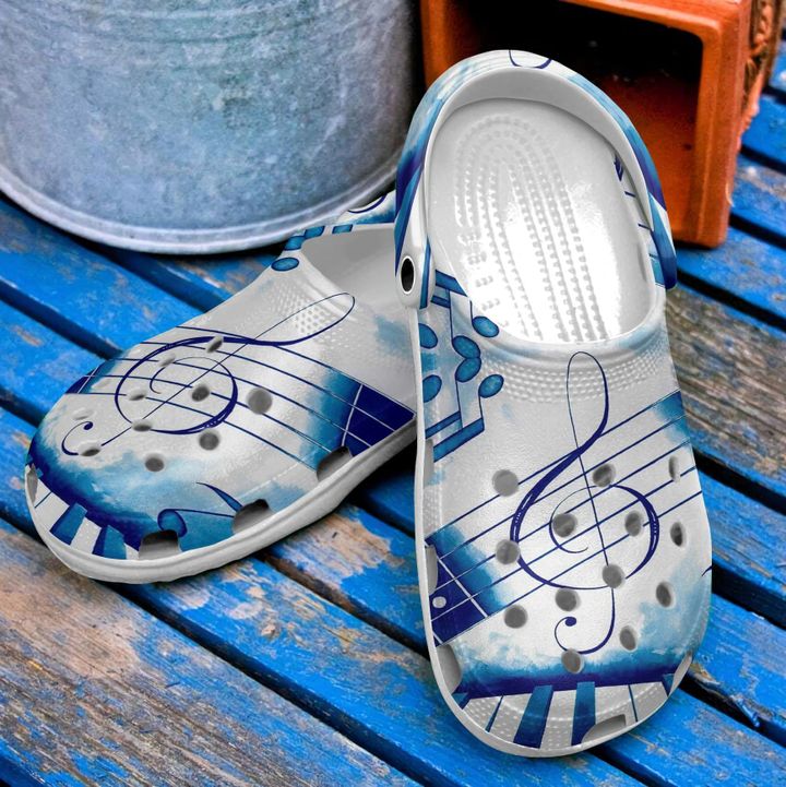 Music Blue Symphony Crocs Clog Shoes