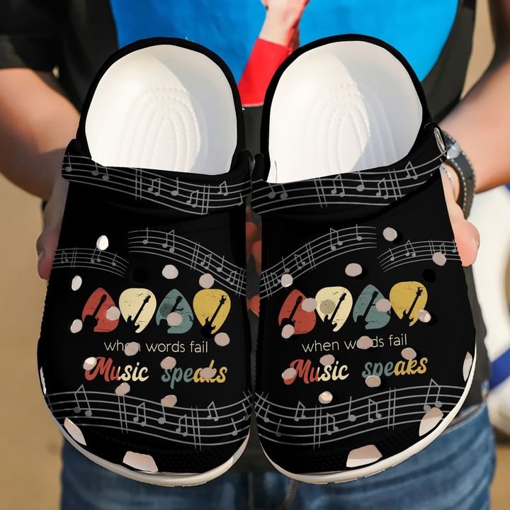 Music Speaks Crocs Clog Shoes