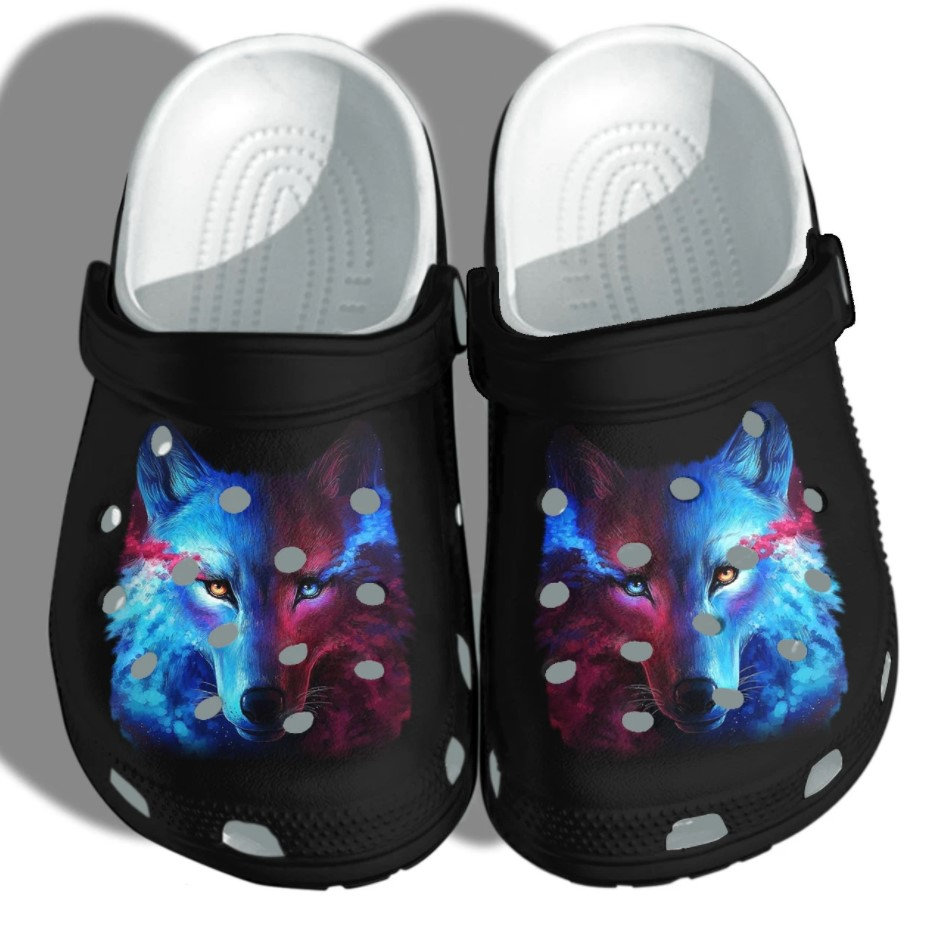 Mystery Wolf Crocs Clog Shoes