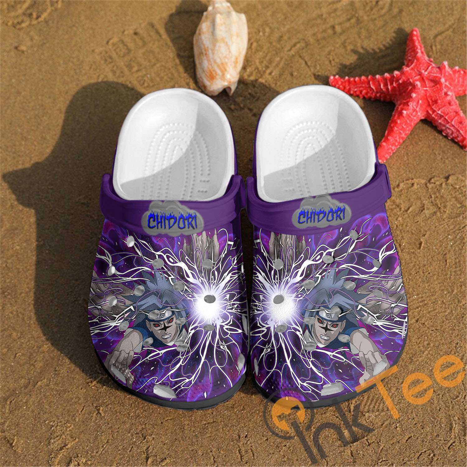 Naruto Blazing Sasuke Chidori Custom Style Crocs Clog Shoes