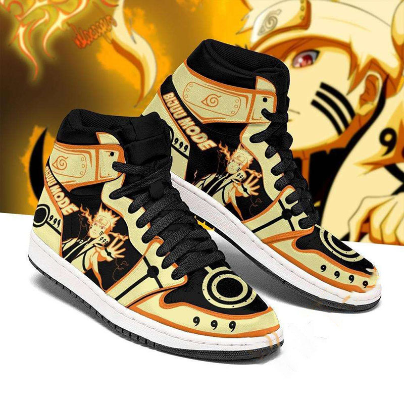 Naruto Nine-tails Chakra Mode Costume Anime Personalized Air Jordan Shoes